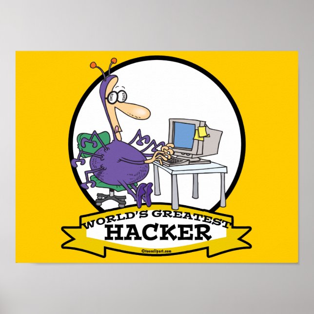 POSTER MONDE LE PLUS GRAND HACKER CARTOON (Devant)