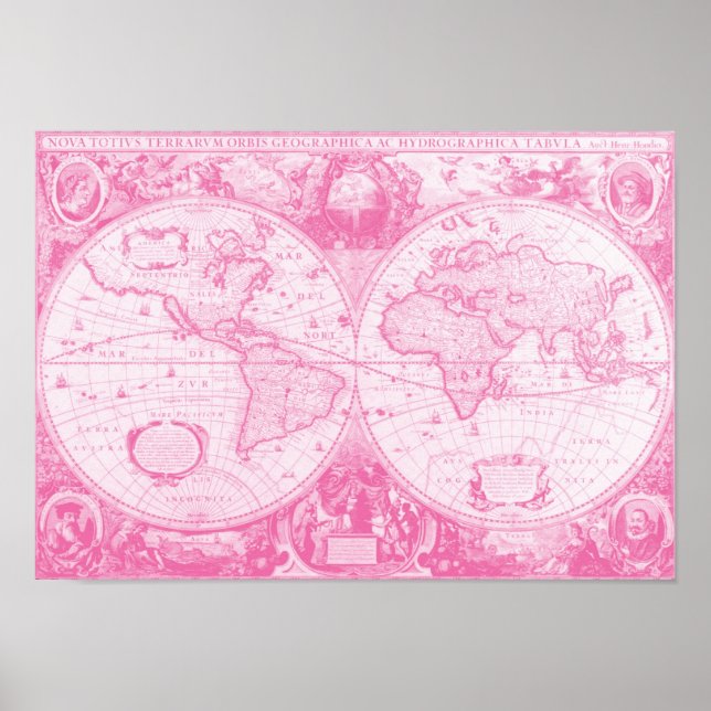 Poster Monde rose antique (Devant)