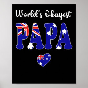 Poster Mondes Okayest Australian Papa Jamais meilleur pap