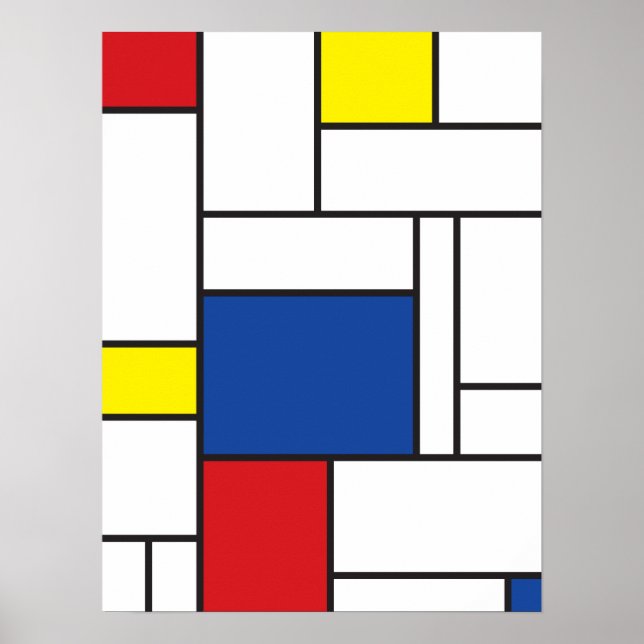 Poster Mondrial Minimaliste Géométrique De Stijl Art Mode (Devant)