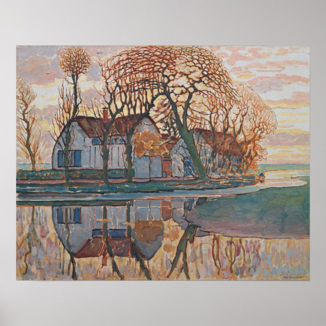 Poster Mondrian Farm Duivendrecht Peinture (Devant)