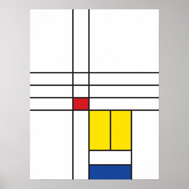 Poster Mondrian II Minimum De Stijl Modern Art Design (Devant)