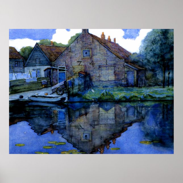 Poster Mondrian - Maison sur la Gein, (Devant)