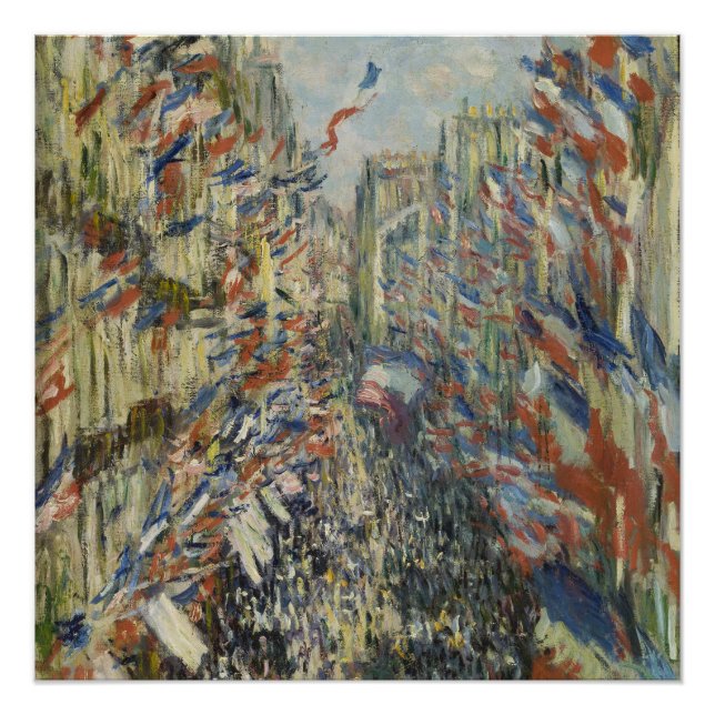 Poster Monet 1878 La rue Montorgueil à Paris (Devant)