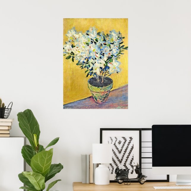 Poster Monet - Azalées blanches dans un pot,  (Bureau à domicile)