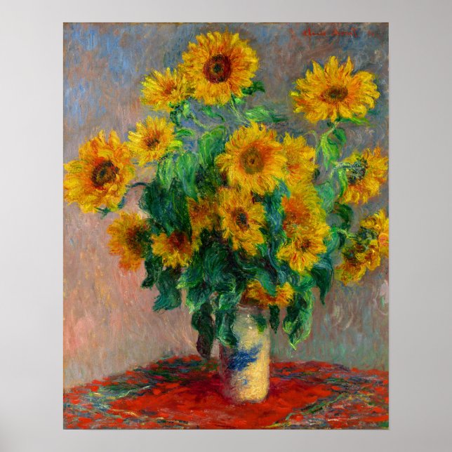 Poster Monet Bouquet de tournesols (Devant)
