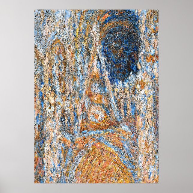 Poster Monet - Cathédrale de Rouen, Façade au soleil (Devant)