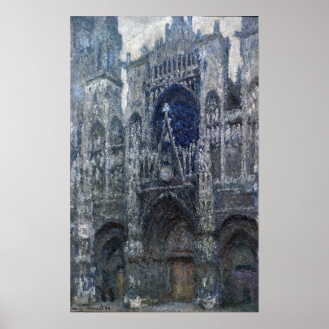Poster Monet - Cathédrale De Rouen Le Portail, Gris (Devant)