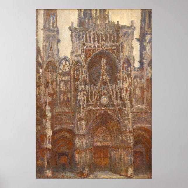Poster Monet, Cathédrale de Rouen, Portail Ouest (Devant)