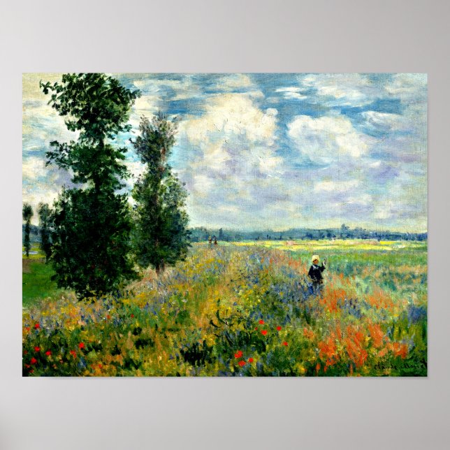Poster Monet - Champ de pavot, Argenteuil (Devant)