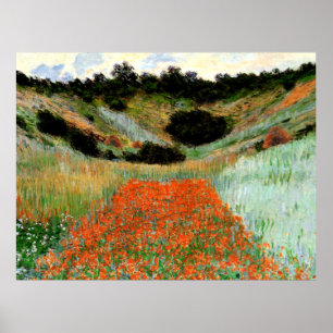 Poster Monet - Champ de pavot dans un creux près de Giver