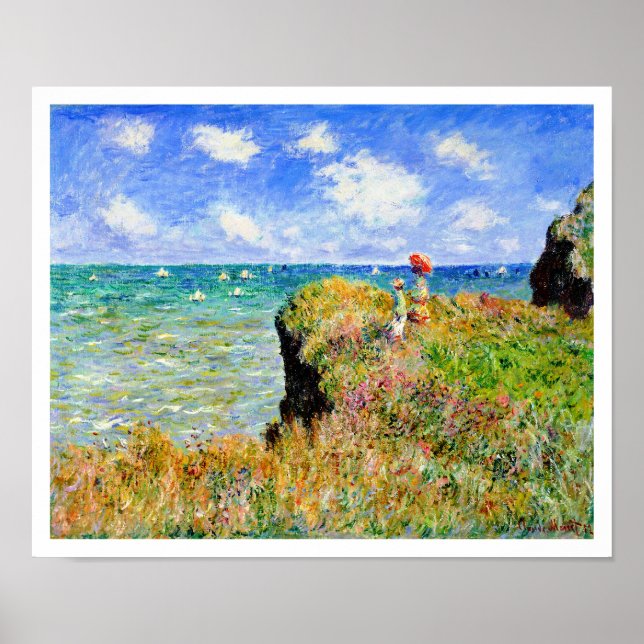 Poster Monet - Cliff Top Walk À Pourville Seaside Resort (Devant)
