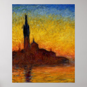 Poster Monet Coucher de soleil Venise Coloré Impressionni