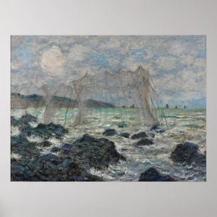 Poster Monet - Filets De Pêche À Pourville