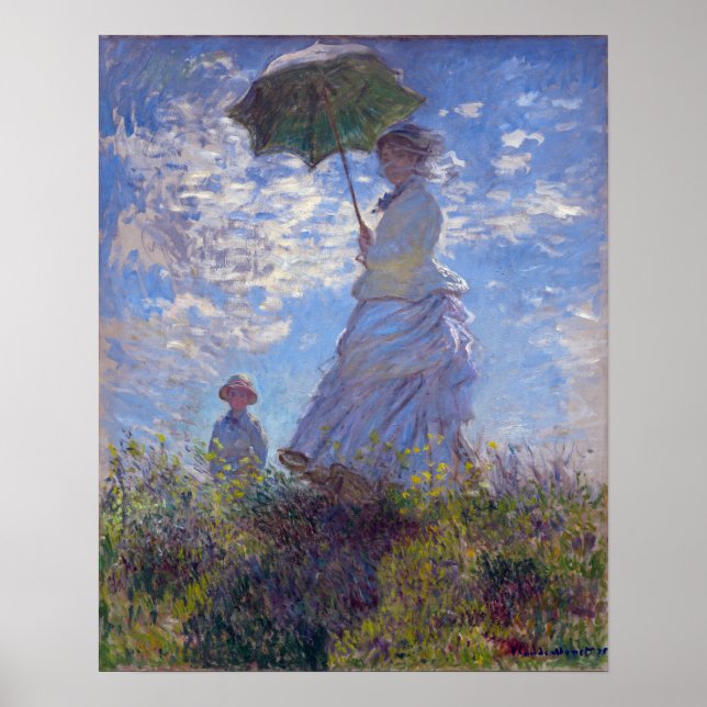 Poster Monet France Impressionniste Personnes Femme avec  (Devant)