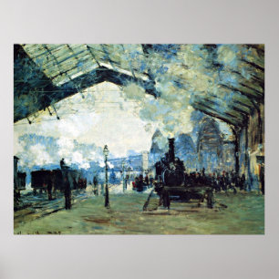 Poster Monet - Gare Saint-Lazare, Train Normande,