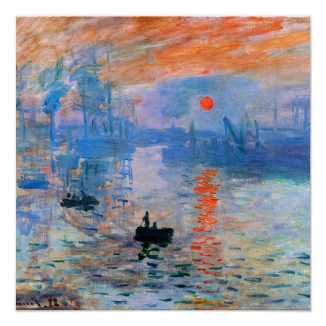 Poster Monet - Impression, lever du soleil, (Devant)