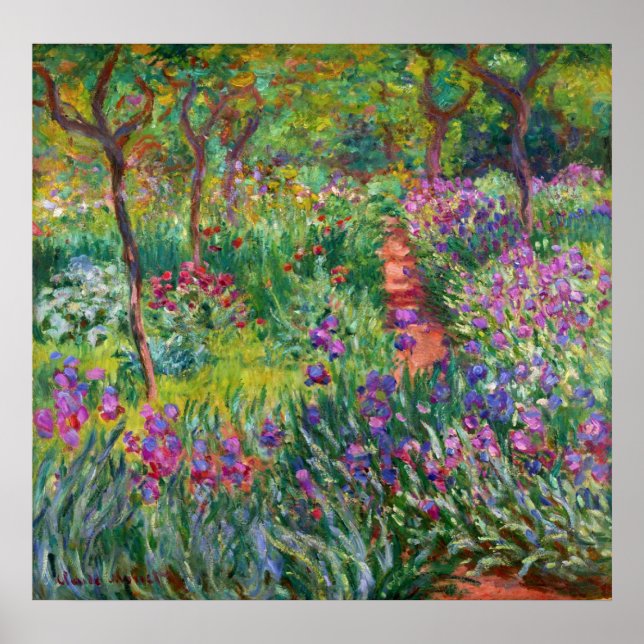 Poster Monet Iris Garden à l'affiche de Giverny (Devant)