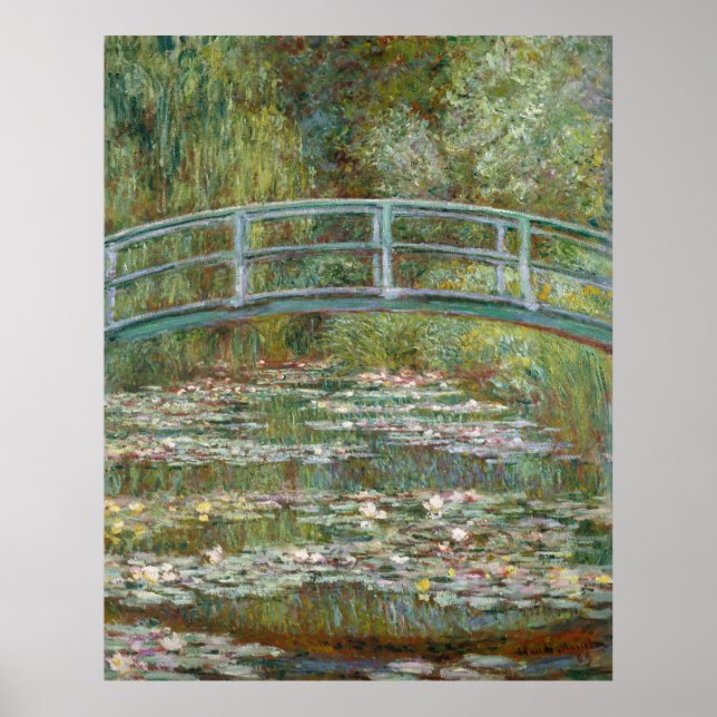Poster Monet, jardin, peinture classique (Devant)