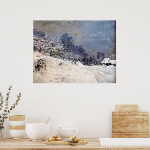 Poster Monet - La route devant la ferme Saint-Siméon,