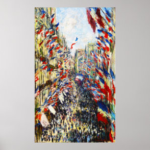 Poster Monet - la rue Montorgueil à Paris
