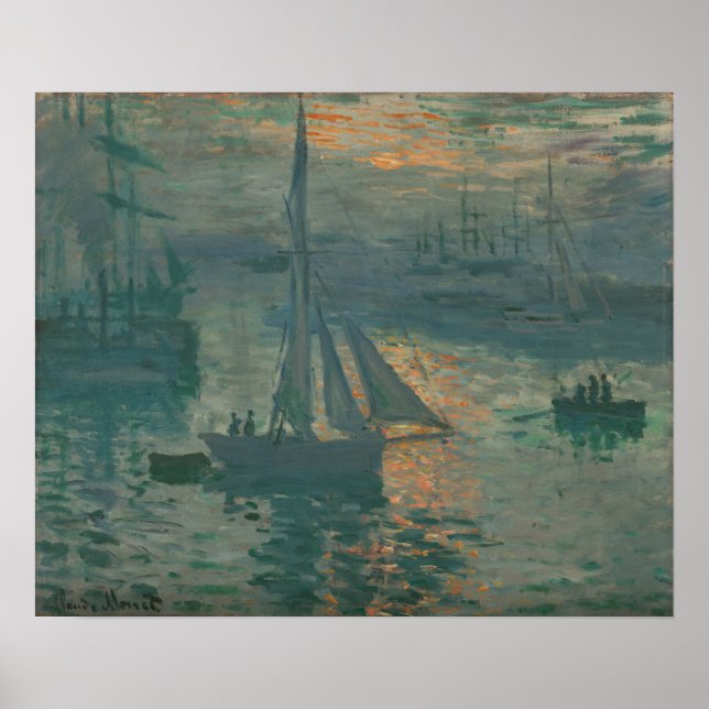 Poster Monet - Lever du soleil (Marine) (Devant)