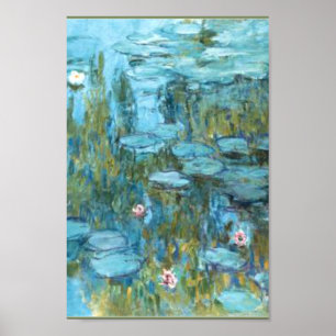 Poster Monet - Lys d'eau (turquoise),