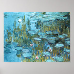 Poster Monet - Lys d'eau (turquoise), 1915