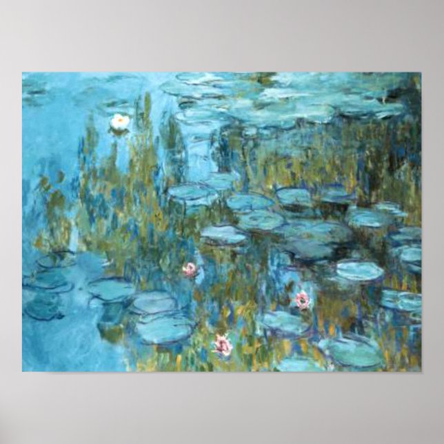 Poster Monet - Lys d'eau (turquoise), 1915 (Devant)