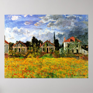 Poster Monet - Maisons à Argenteuil, oeuvres d'art célèbr