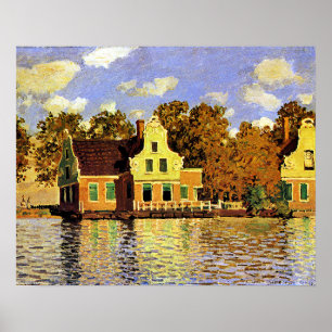 Poster Monet - Maisons sur la rivière Zaan à Zaandam,