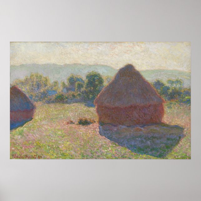 Poster Monet - Meules à midi (Devant)