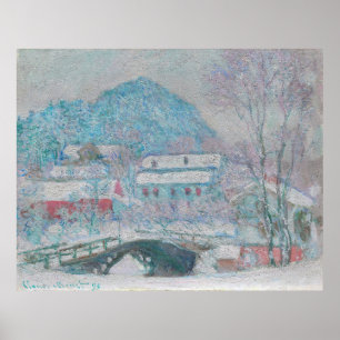 Poster Monet - Norvège, Village de Sandviken dans la neig