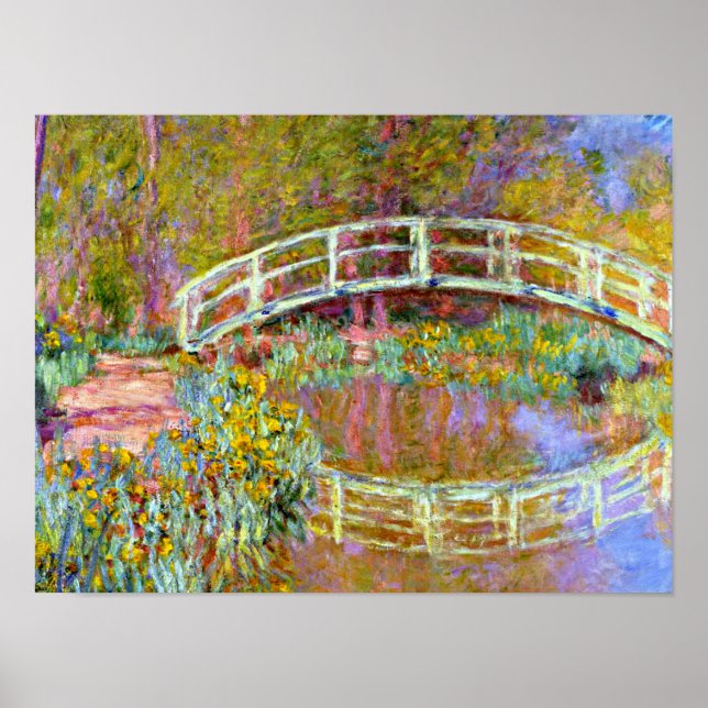 Poster Monet - Pont dans le jardin de Monet (Devant)