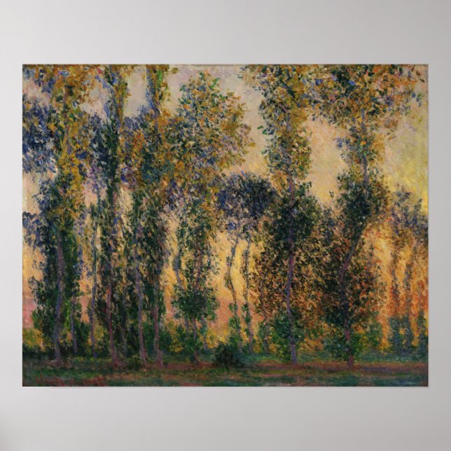 Poster Monet - Poplars À Giverny 1888 (Devant)