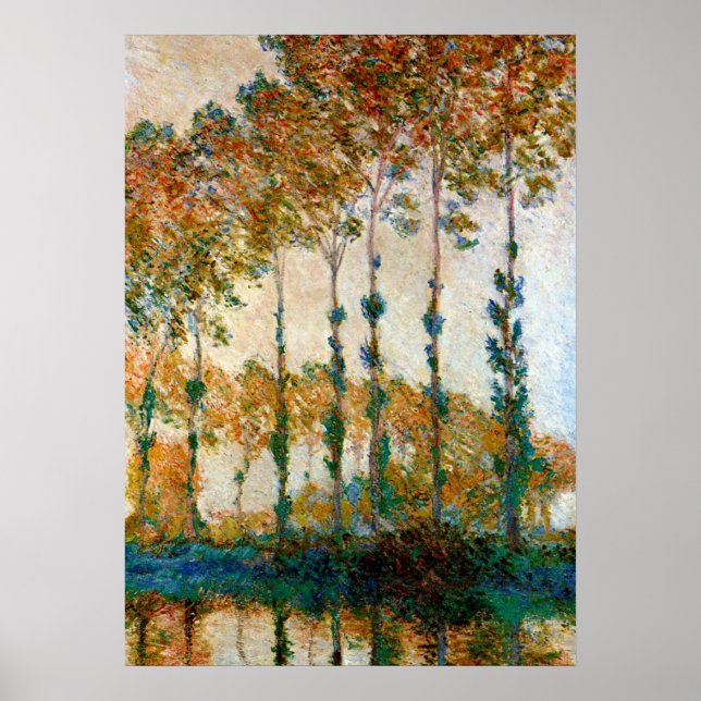 Poster Monet - Poplars sur les rives de la rivière Epte à (Devant)