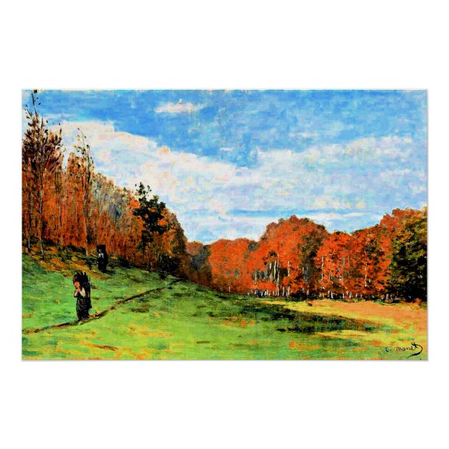 Poster Monet - Porteurs de bois en Fontainebleau (Devant)