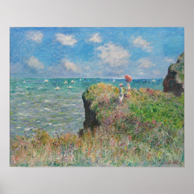 Poster Monet - Promenade De Falaises À Pourville (Devant)