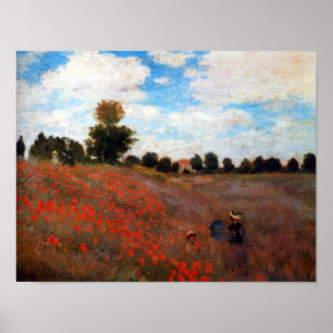 Poster Monet Red Poppy Field Fine Art Print