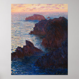 Poster Monet - Rochers À Belle Ile Port Domois