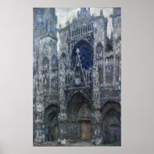 Poster Monet - The Cathedral In Rouen The Portal, Grey
