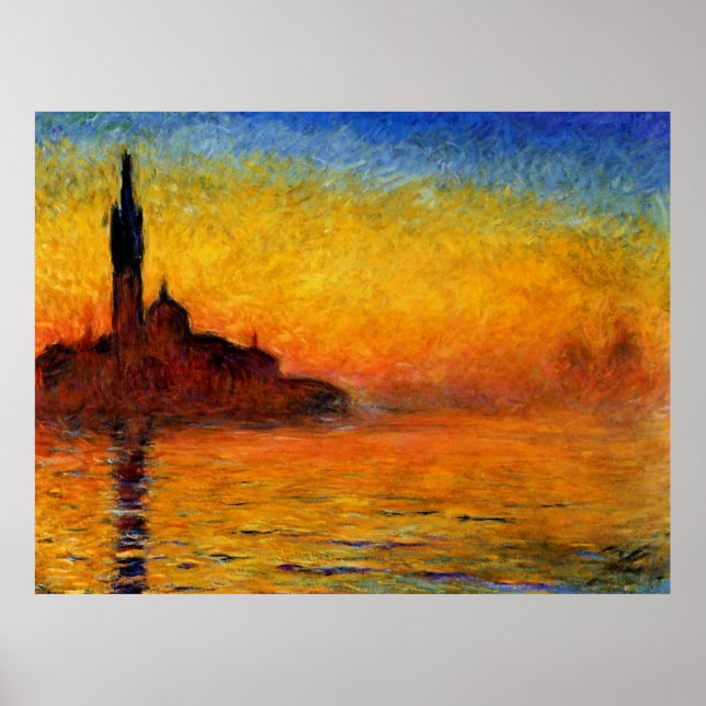 Poster Monet - Venise au crépuscule (Devant)