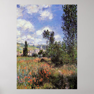 Poster Monet - Voie dans les champs de pavot