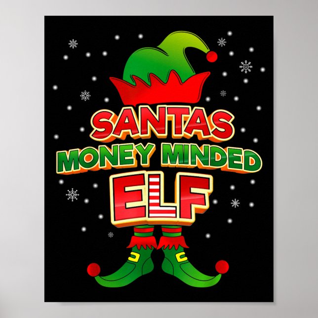 Poster Money Minded Elf Christmas Matching Costumes X-mas (Devant)