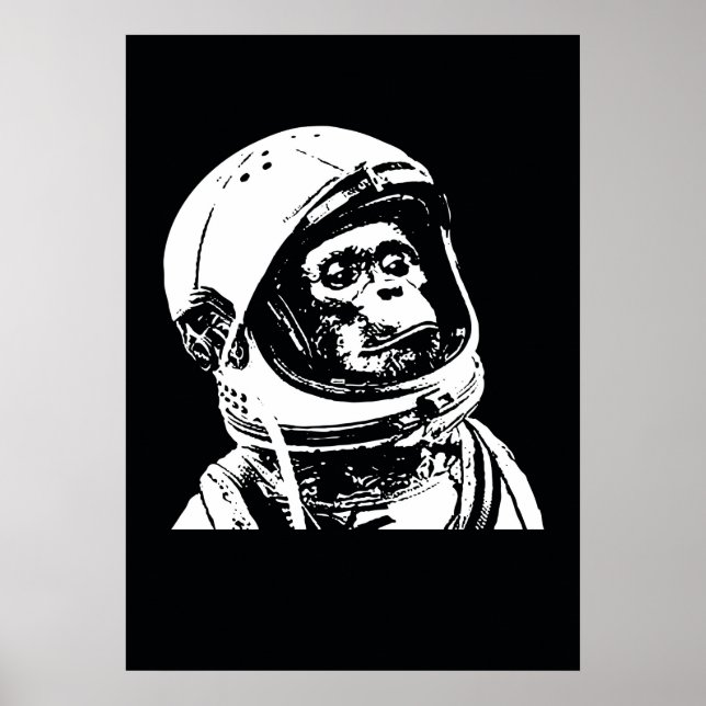 Poster Monkey astronaute (Devant)