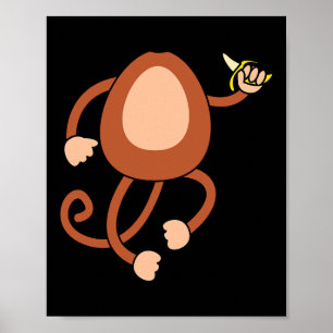 Poster Monkey Holding Nana Costume Amusant Easy Halloween