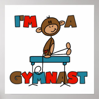 Poster Monkey Je suis un Gymnaste