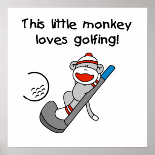 Poster Monkey Loves T-shirts et cadeaux de golf