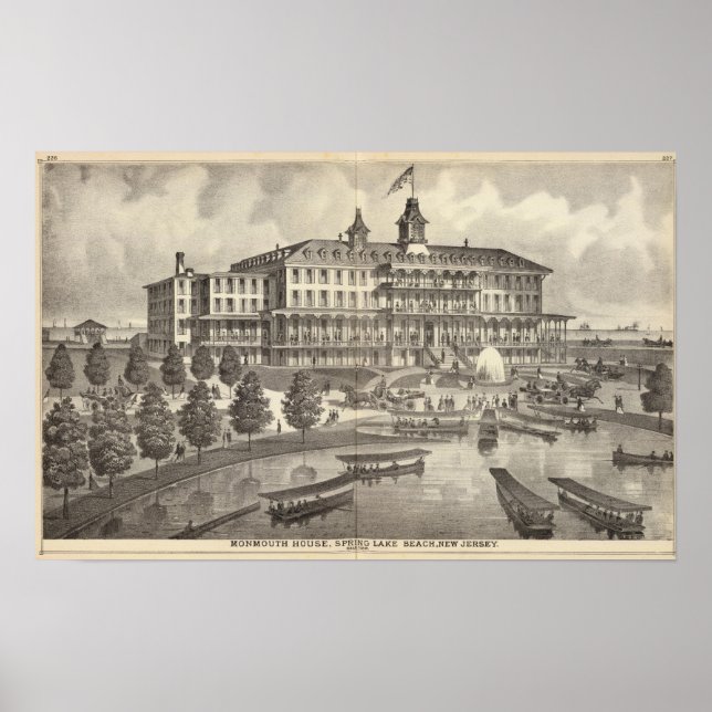 Poster Monmouth House, Spring Lake Beach, New Jersey (Devant)