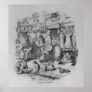 Poster Monmouth, illustration from 'Sketches by Boz'